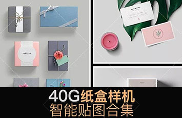 40G纸盒包装样机贴图精品合集，作品提案神器【369期】