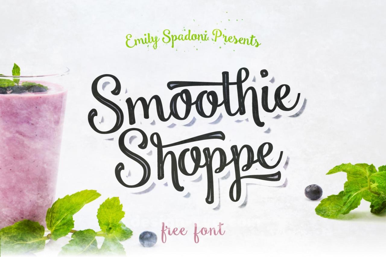 独特灵活英文字体Smoothie Shoppe – Free Script FontFREE英文字体免费下载