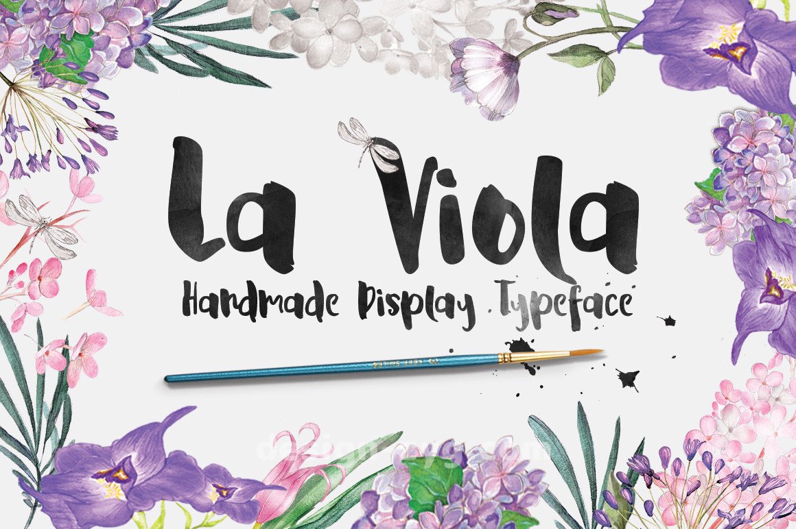 手写加粗英文字体La Viola – Free Script Display FontFREE英文字体免费下载