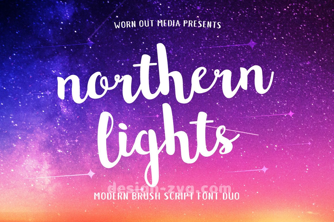 创意手写体字体Northern Lights Font DuoFREE英文字体免费下载