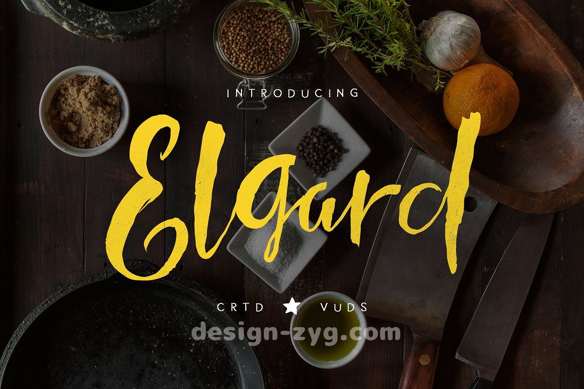 画笔笔刷效果英文字体Elgard英文字体免费下载