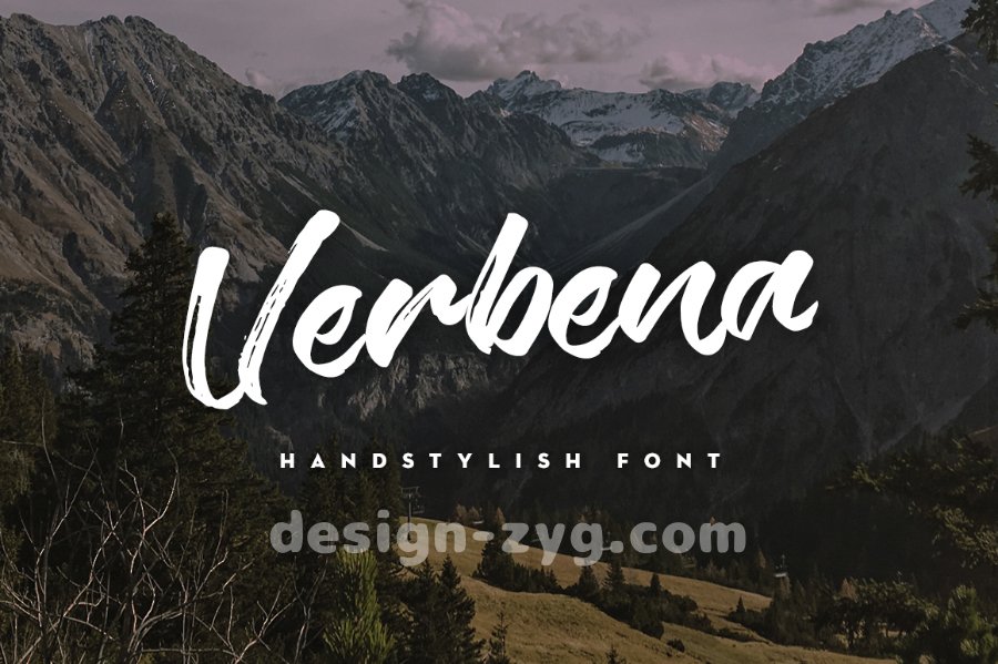 Verbena画笔飘逸笔刷光滑英文手写字体Typeface免费下载