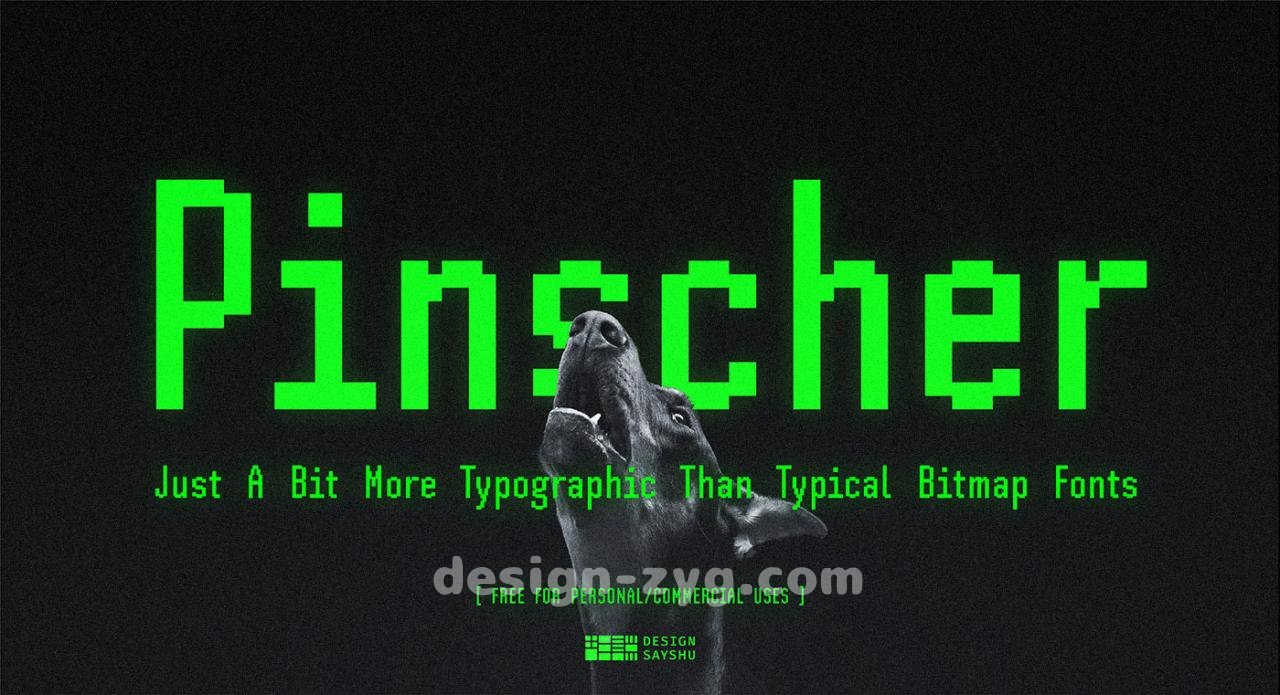 SH Pinscher优雅有趣的像素风英文字体免费下载Bitmap Font