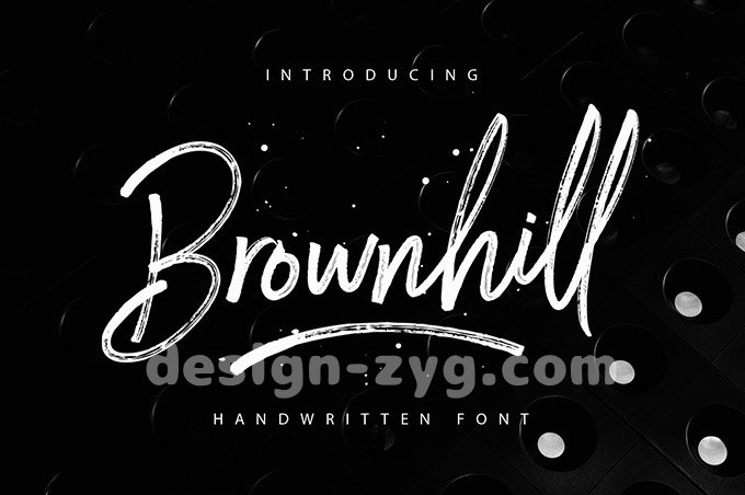 Brownhill Script飘逸手绘笔刷优雅英文字体免费下载