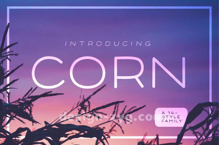 Corn圆润纤细现代少女无衬线英文字体免费下载
