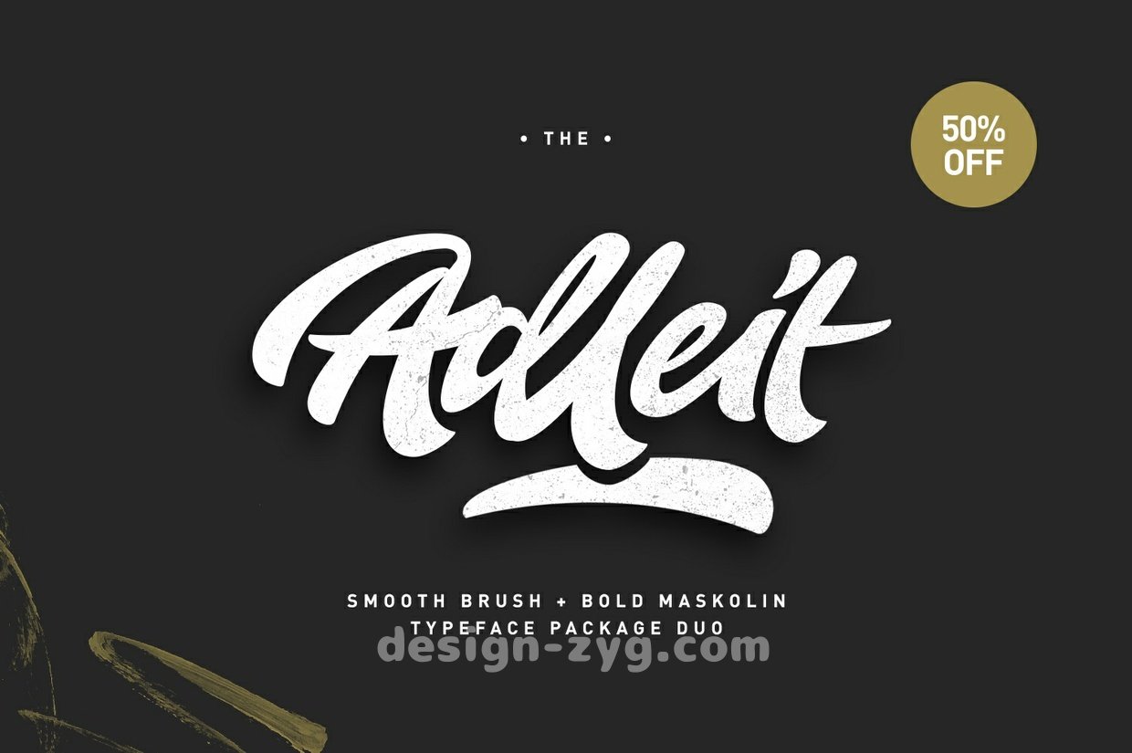 Adleit手写粗体潮流炫酷logo字体设计英文字体免费下载