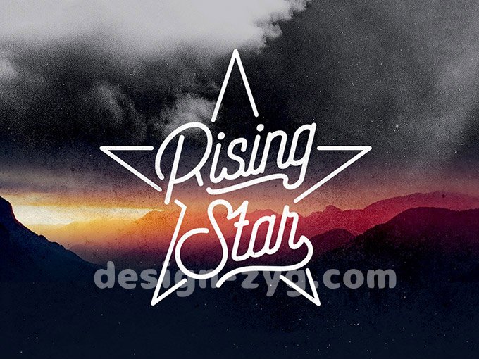 rising Star Monoline Script现代手写单行英文字体免费下载