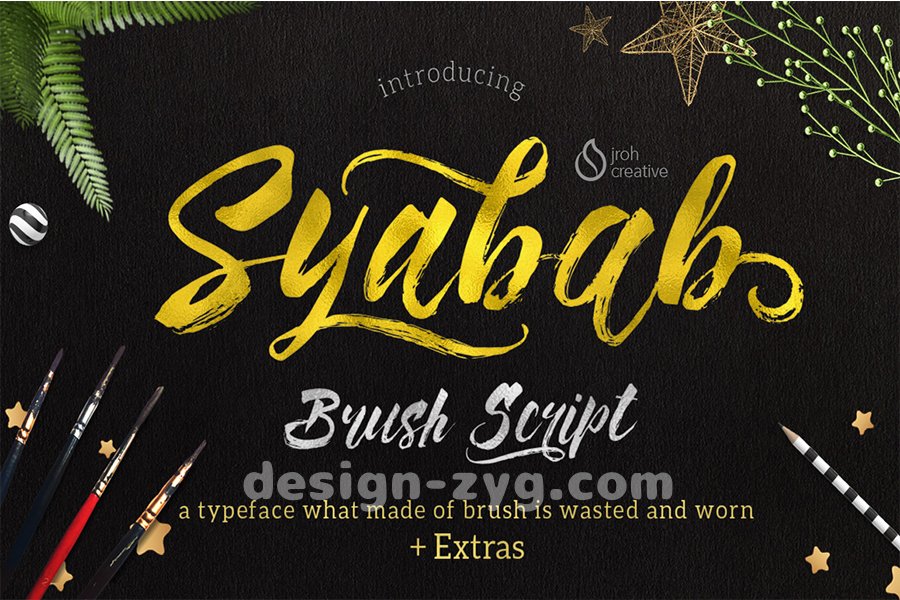 笔刷手写效果英文字体Syabab Brush Script – Free Demo英文字体免费下载