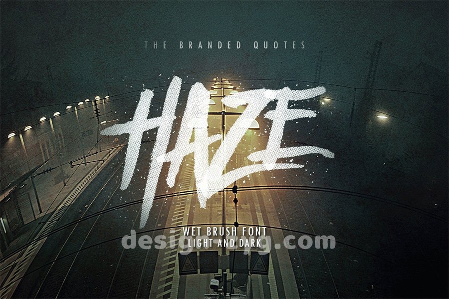 Haze Typefacel 笔刷手写徽章logo、书籍封面英文字体免费下载