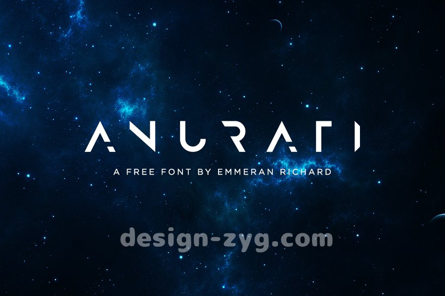 Anurati科幻创意未来星空宇宙英文字体特殊设计字体